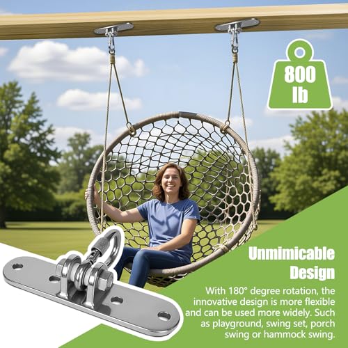 Ceiling Mount Swing Hanger with Bearing 900 LB Capacity Heavy Stainless Steel Hanging Chair Mount Swing Hardware for Swingset Playground,Quick Suspension Replacement - size: size 8