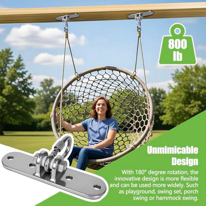 Ceiling Mount Swing Hanger with Bearing 900 LB Capacity Heavy Stainless Steel Hanging Chair Mount Swing Hardware for Swingset Playground,Quick Suspension Replacement - size: size 8