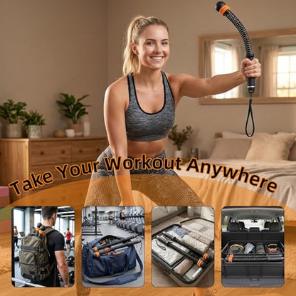 Ropeless Battle Ropes Adjustable Weight, Cordless Battle Ropes for Home Gym, Weighted Portable Battle Rope with Storage Bag, Low Impact HIIT Strength Cardio Workout Rope for Men & Women (Black)