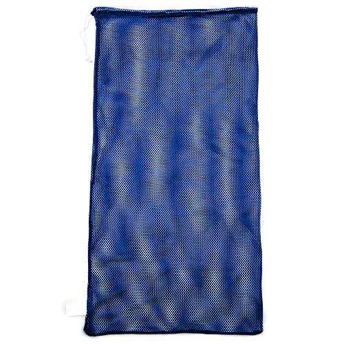 Champion Sports Mesh Equipment Bag – Heavy-Duty Nylon Drawstring Bag with Lock & ID Tag, Breathable Storage Sack for Balls, Swim Gear, Laundry & Toys, Multiple Sizes & Colors - color: Blue, size: 24" x 48"