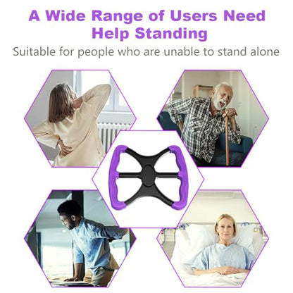 Lift Assists Standing Aid-Handicap Bar with No-Slip Grip Handles, Portable Contact Grip Lift Assist Foot Standing Mobility Aid, Help Elderly Seniors Handicapped Transfer Assistant(Purple)