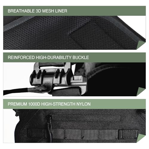 Tactical Vest for Men - Lightweight Modular 3D Breathable, Adjustable Quick Release for Training, Hunting, Outdoor - color: Black