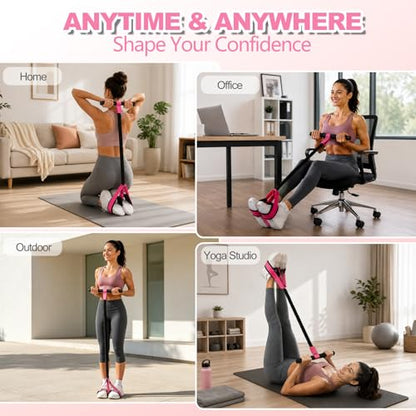 Upgraded Pedal Resistance Band with Handles, 55LBS Multifunctional Soft Foot Pedal Exercise Bands with Handles for Core, Abs, Legs, Waist, Arms. Sit Up Workout Bands for Women Home Gym.