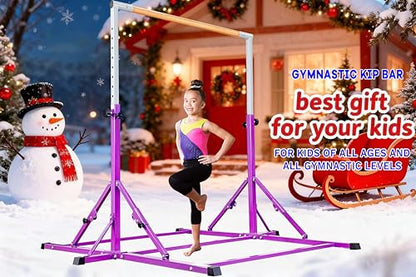 MARFULA Gymnastic Kip Bar for Kids Teens Ages 3-25 of All Gymnastic Levels - color: Purple(5 Ft Base)