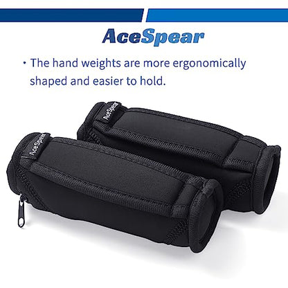 AceSpear Hand Weights for Women Men 1lb 2lbs 3lbs 4lbs Soft Dumbbells of 2, Detachable Walking Weight for Aerobics, Jogging, Running - color: Black, style: 2 lbs x 2