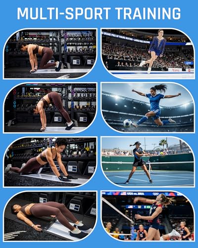 6ft / 5ft Slide Board for Exercise - with Booties & Polish - Sports Cardio Equipment for Home Workouts - Hockey training, Sliders for Working Out, Slide & Balance Board for Agility & Rehab