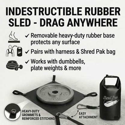 Upgraded ShredPak - Resistance Training System - Weight Sled Harness Weight Bag, Handles - Football Training, Any Surface, Strength Workout for Athletes - Burn 3X The Calories - Gym, Home and, Outdoor