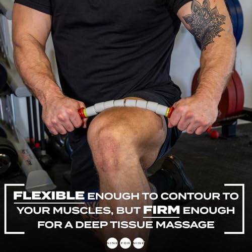 Massage Stick 18" Flexible Handheld Spindle Massage Roller (Will Contour to Any Muscle) - Full Body Muscle Recovery & Myofascial Release (Medium - 18" Massage Stick) - color: 18" Massage Pin (Medium)