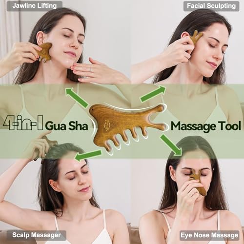 4Pcs Wood Therapy Massage Tools Lymphatic Drainage Massager Wooden Massager Body Sculpting Tools for Maderoterapia,Anti-Cellulite,Pain Relief(4-in-1 Massager) - style: 4-in-1 Massager