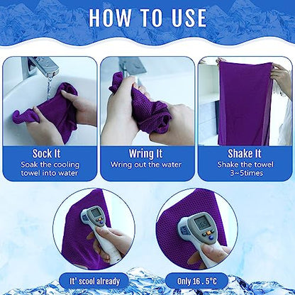 Hosuly 30 Pack Cooling Towels 40"x12" - color: Purple