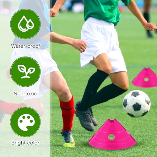 Jumbo Soccer Cones Big Training Disc Cone - color: Rose Red