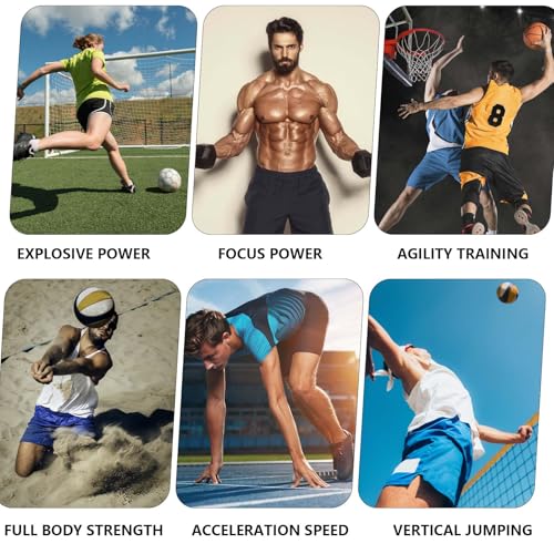 Speed and Agility Training Equipment, Two Resistance Bands and Adjustable Waist Belts 8pcs 80lb for Solo or Partner Exercise to Maximize Strength Power Focus Suitable for Muti-Sports