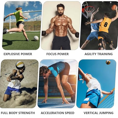 Speed and Agility Training Equipment, Two Resistance Bands and Adjustable Waist Belts 8pcs 80lb for Solo or Partner Exercise to Maximize Strength Power Focus Suitable for Muti-Sports