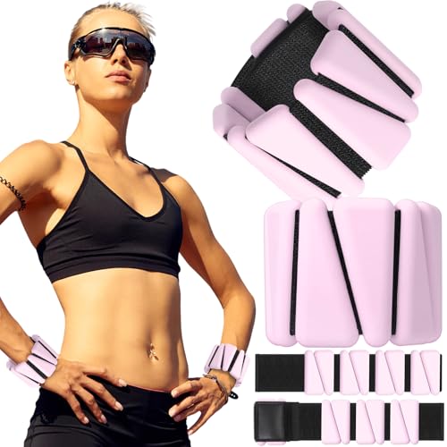 Pilates 2Lbs Each(Set of 4) Wrist Ankle Weights for Women, Wearable Arm Leg, Adjustable Weighted Wristbands Arm Leg Weights Suitable for Walking Swimming Running Yoga Gym