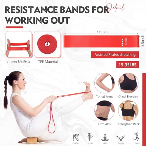 Outus 20 Pcs Resistance Bands Set 10 Resistance Loop Exercise Bands 10 Pull Up Strength Training Physical Therapy for Women Men Home Gym Workout Pilates Yoga Glutes Leg Full Body