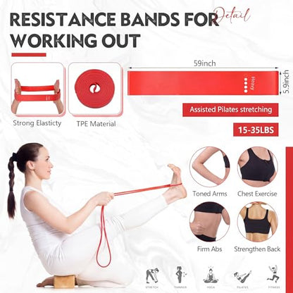 Outus 20 Pcs Resistance Bands Set 10 Resistance Loop Exercise Bands 10 Pull Up Strength Training Physical Therapy for Women Men Home Gym Workout Pilates Yoga Glutes Leg Full Body