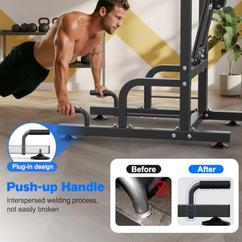 RELIFE REBUILD YOUR LIFE Pull Up Bar Free Standing Power Tower for Home Gym - color: Black-01
