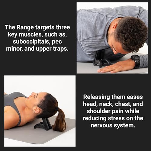 Aletha Health The Range | Deep Tissue Muscle Release Tool for Neck & Shoulders | Upper Body Massager | Headache, Neck, Shoulder Pain Relief | Suboccipitals, PEC Minor, Upper Trap | Posture & Mobility - color: Black