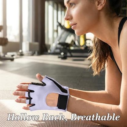 Workout Gloves for Women Lightweight Sweat-Wicking Breathable Gym Gloves with Silicone Grip, Padded Palm for Light Training Dumbbells, Cycling, Yoga, Pilates, Everyday Fitness