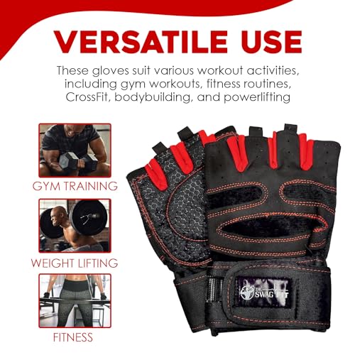 Weight Lifting Gloves, Supportive Gym Gloves for Fitness, Crossfit, and Weight Training for Men & Women, Non-Slip, Durable Workout Gloves with Wrist Support