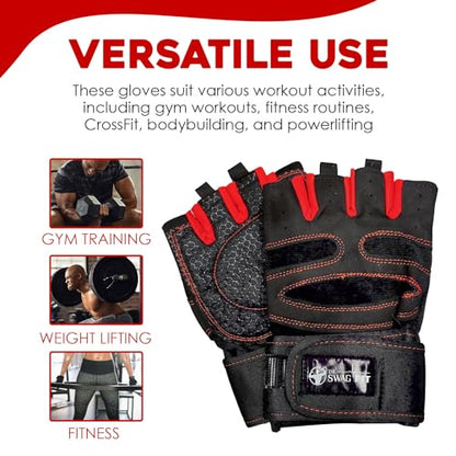 Weight Lifting Gloves, Supportive Gym Gloves for Fitness, Crossfit, and Weight Training for Men & Women, Non-Slip, Durable Workout Gloves with Wrist Support