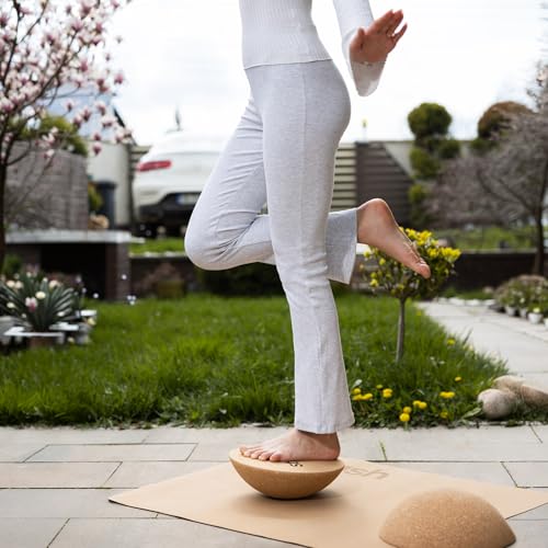 STAASH® Balance Board Full Kit – Premium Birch Wood Trainer with Cork Roller, Balance Disc, Massage Ball & Anti-Slip Mat – Core Strength, Surf, Snowboard & Rehab Training – All-In-One Set