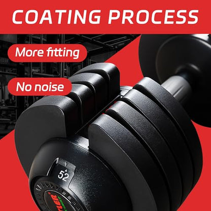 ALTLER Adjustable Dumbbell Set, 25/52LB Pair with Tray for Workout Strength Training Fitness, Adjustable Weight Dial Dumbbell with Anti-Slip Handle and Weight Plate for Home Exercise - size: 52LBS PAIR