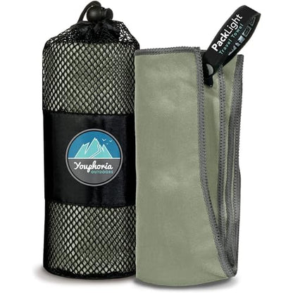 Youphoria Microfiber Travel Towel Fast Drying Lightweight - Quick Dry Towel for Camping, Beach, Backpacking, Hiking & Sport - color: Army Green, style: 28" x 56" (Medium)