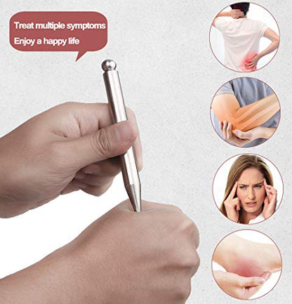 Stainless Steel Manual Acupuncture Pen-Deep Tissue Massage Tool- Reflexology Trigger Point Massage Tools for Relief Pain Full Body Relaxing Self-Massage Acupressure Bar - style: Modern