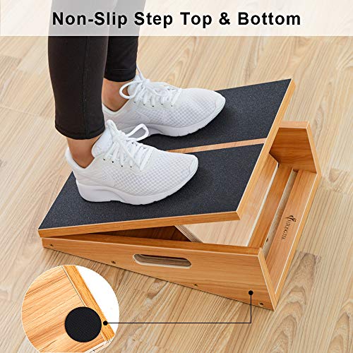 StrongTek Extra Large Wooden Slant Board, Adjustable Incline Board and Calf Stretcher, Stretch Board, Extra Side Handle 16 X 18 Inches, 5 Positions (500 LB Capacity) - style: Extra-Large