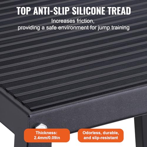 VEVOR Plyometric Jump Box, 18 Inch Plyo Box, Steel Plyometric Platform and Jumping Agility Box, Anti-Slip Fitness Exercise Step Up Box for Home Gym Training, Conditioning Strength Training