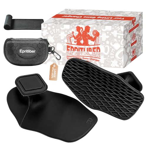 Large Anti-Slip Gym Workout Grips for WeightLifting,Silicone Hand Protector - color: Black
