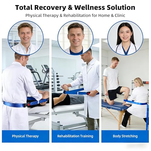 Mobilization Belt with Adjustable Thick Cushioning Pad – Ideal for Physical Therapy, Rehabilitation, Stretching & Mobility Training – Durable Traction Equipment for Therapists and Home Use (Black) - color: Black