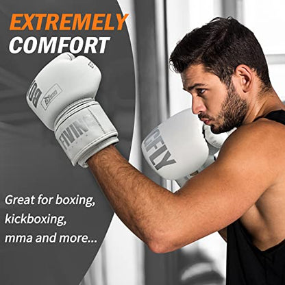 Boxing Gloves for Men Women Adults - color: White, size: 10oz