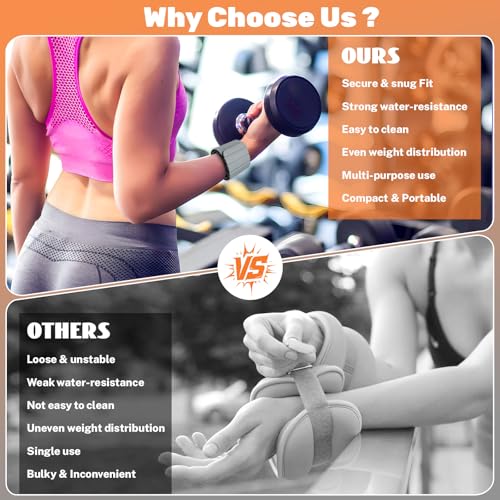 Magnetic Ankle Weights for Women & Men, Adjustable Silicone Wrist Weights Bracelet Set, Stackable Wrist and Ankle Weights 1 Pair 2 Lbs, Weighted Bangles Wearable for Home Gym Workout, Jogging, Yoga & Walking