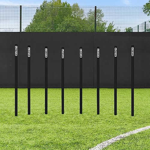 FORZA Slalom Agility Poles | Improve Endurance, Speed & Footwork | Color, Size & Rubber Base Options Available [8 Pack] - color: Black, size: Without Bases, style: 3ft