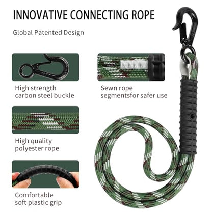 Camouflage Swing Ropes, Heavy Duty Straps with Comfort Grip & Snap Hooks for Outdoor Tree Swings, Hammocks, and Aerial Yoga (47"-1pack)