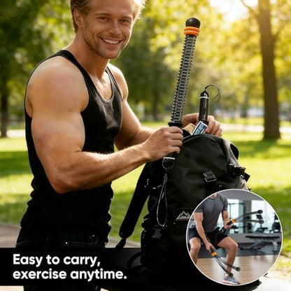 Saker Upgraded Adjustable Ropeless Battle Ropes, Steel Spring Core Rope Trainer with Rubber-Grip Handles, Wrist Straps & Portable HIIT Strength Cardio Workout, Exercise Equipment for Home Gym(Purple)