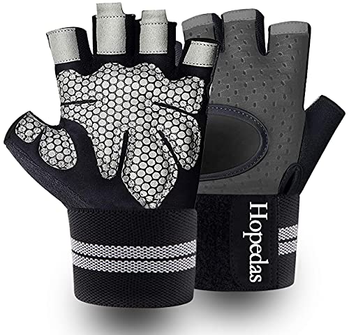 Workout Gloves Weight Lifting Gloves Palm Support Protection for Men Women, Exercise Gloves Sports for Training, Fitness, Gym, - color: Wrist Wrap Gray, size: Small