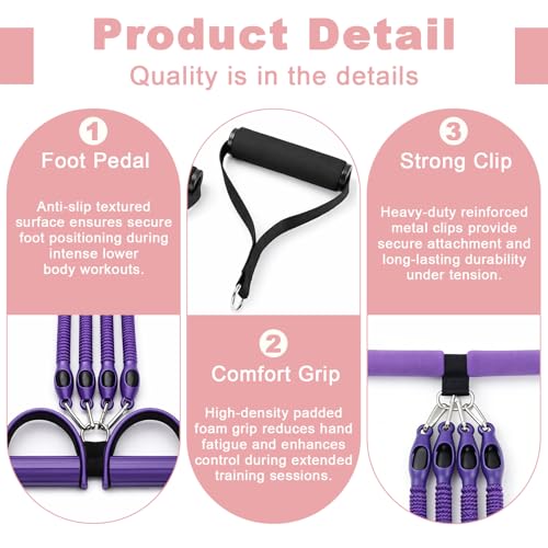 2026 New Pedal Resistance Band with Handles, Adjustable Detachable Multifunction Pedal Resistance Band, Thai Natural Rubber Tension Rope for Abs, Arms, Waist, Legs & Home Fitness