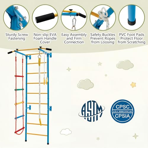 GLACER 5 in 1 Swedish Ladder, Indoor Jungle Gym with Pull Up Bar - style: 5 In 1