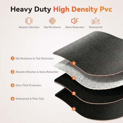 Treadmill Mat for Carpet & Hard Floors, 68" x 24" Foldable Floor Extra Thick Protection Mat, Non-Slip Noise & Shock Absorbing for Walking Pad, Exercise Bike, Elliptical, Home Gym Equipment - size: 68"L x 24"W x 0.2"Th