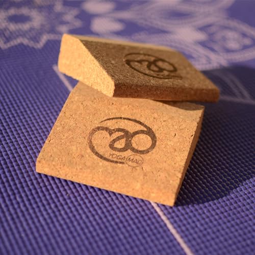 Yoga-Mad Mini Pair of Cork Wedges, Pack of 2 Pocket Size Wedge Blocks, Eco Friendly Natural Material for Beginners and Professionals in Yoga