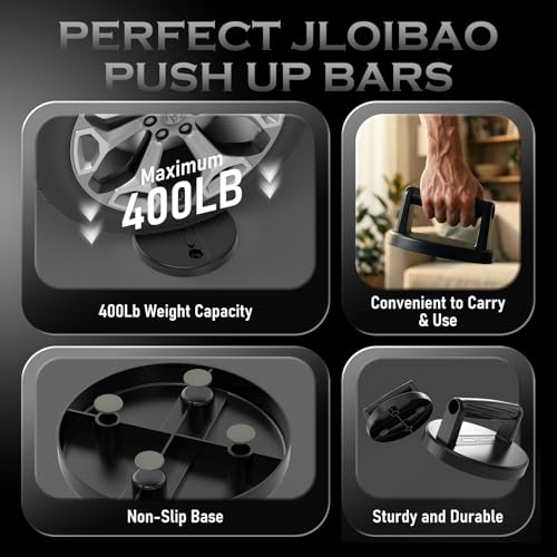 Push Up Bars Strength Training Equipment, Ergonomic Grips, 7.48" Base for Increased Stability, Home Gym Equipment, Push Up Stands Handle for Floor Workouts ﻿