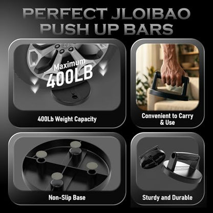 Push Up Bars Strength Training Equipment, Ergonomic Grips, 7.48" Base for Increased Stability, Home Gym Equipment, Push Up Stands Handle for Floor Workouts ﻿