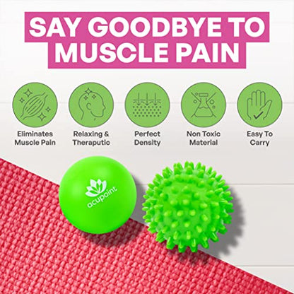 Physical Massage Therapy Lacrosse Ball Set Ideal for Yoga Deep Tissue Massage Trigger Point Therapy and Myofascial Release Physical Therapy Back Foot Plantar Fasciitis (Spiky Ball) - style: Spiky Ball