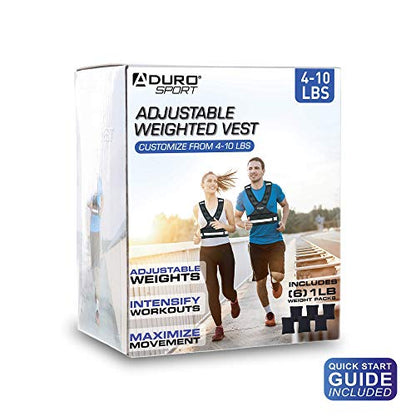 "Aduro Sport Adjustable Weighted Vest Workout Equipment, 4-10lbs/11-20lbs/20-32lbs/26-46lbs Body Weight Vest for Men, Women, Kids" - style: 4-10 Pounds (1.81KG-4.53KG)