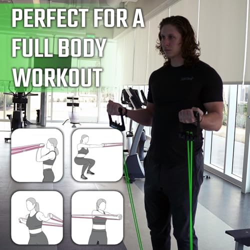 Resistance Bands with Handles Quick-Lock Multi-Layer Exercise Bands for Work Out, Non Slip Grip for Full-Body Strength Training, Heavy Resistance Training, Yoga, Home Workout Set - style: 150LBS