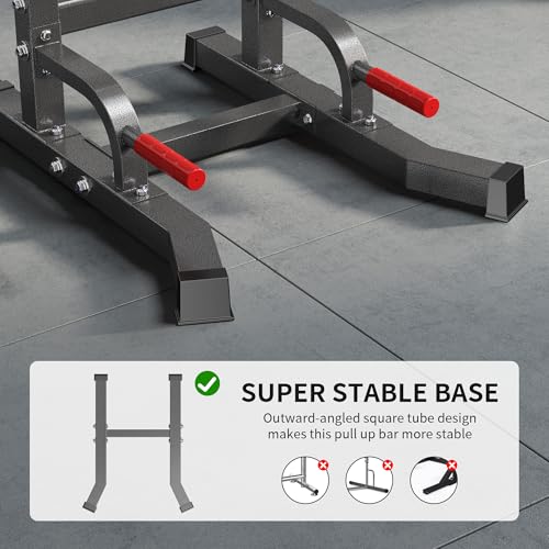 SogesHome Multifuntional Power Tower Pull Up Bar Dip Station for Home Gym - color: Black