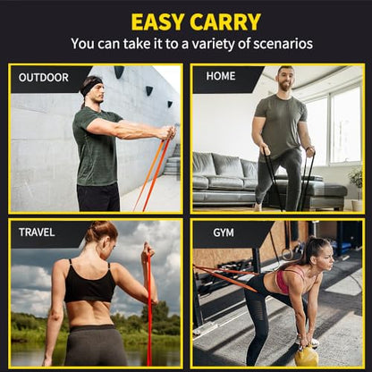 Resistance Band Pull up Band Fitness Exercise Bands Natural Latex for Workout Body Stretch Powerlifting Band Fitness Sport Training at Home/The Gym - color: red